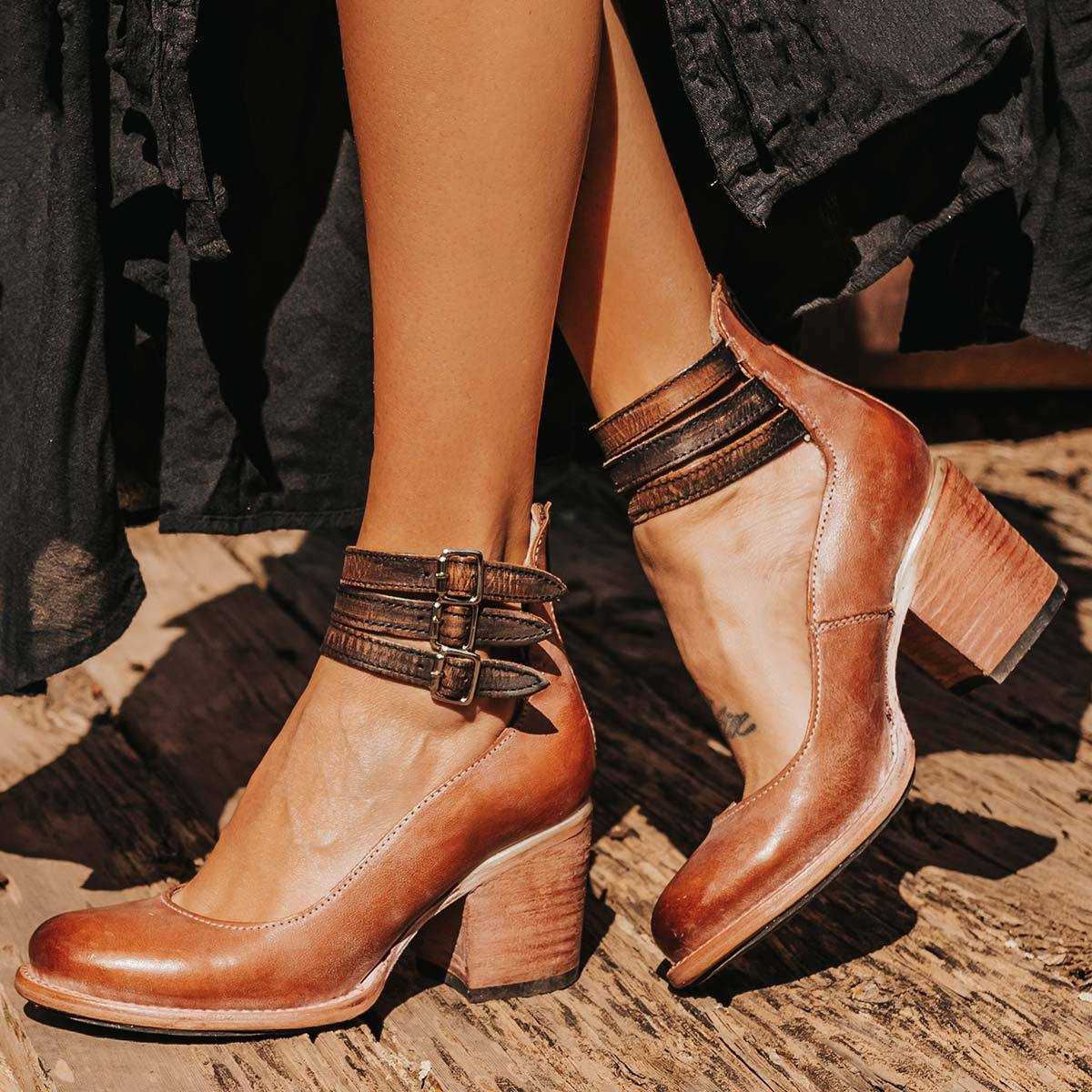 Ginevra - Zapatos de tacón alto con tiras múltiples y suela gruesa
