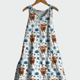 Vestido con Estampado de Vacas