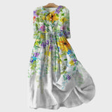 Vestido con Flores en Acuarela
