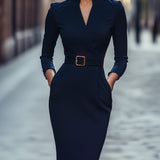 Iara - Vestido Ajustado Negro Refinado