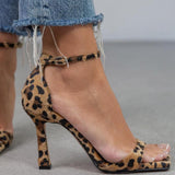 Júlia - Sandalias de tacón alto con estampado de leopardo
