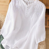 Cassiana - Blusa de Algodón y Lino