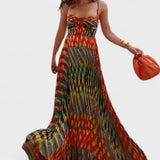 Aria - Vestido Maxi Estampado Abstracto