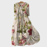 Vestido Largo de Estilo Botánico