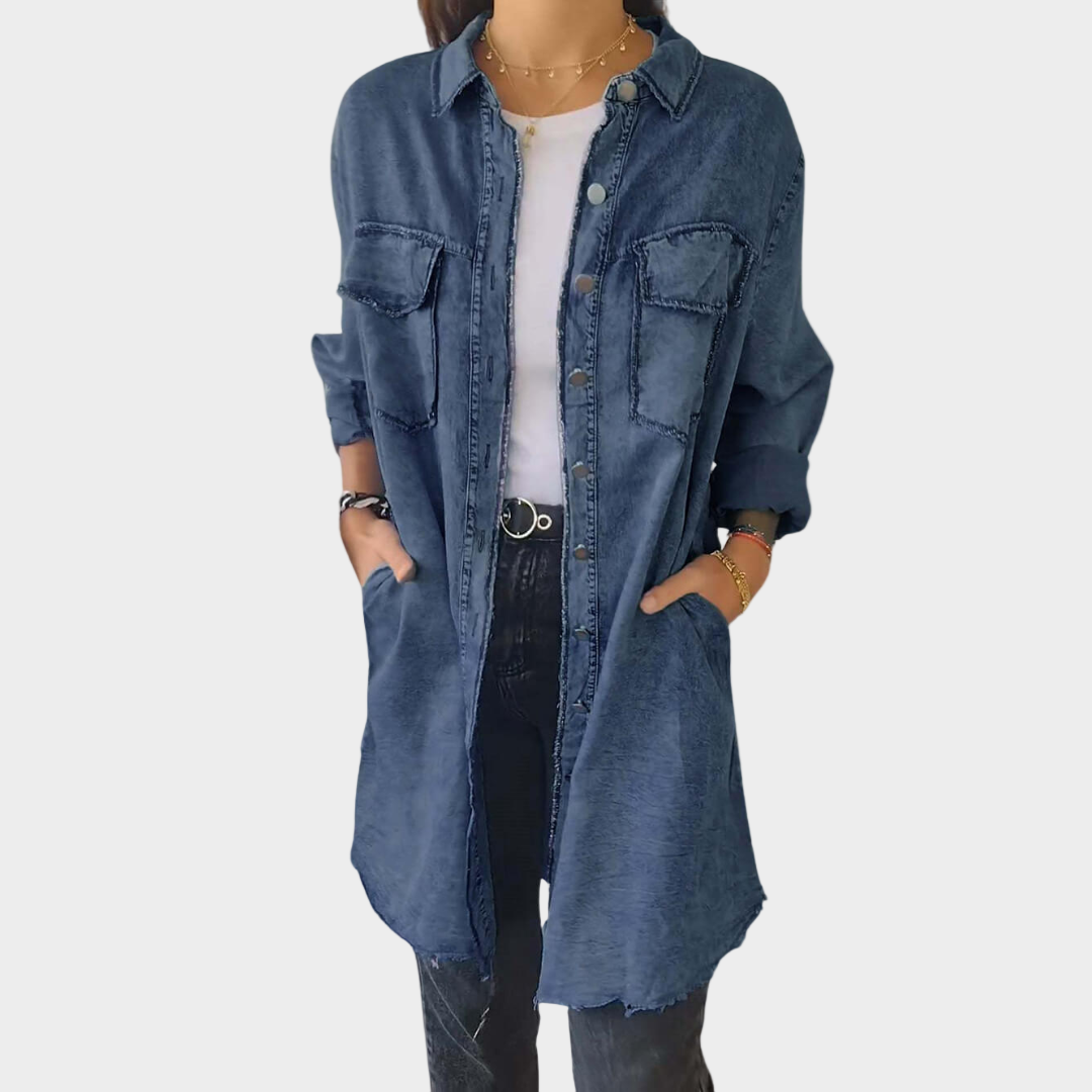 Camisa de mezclilla con cuello clásico