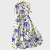 Vestido Floral en Color Lavanda