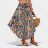 Saia Midi Floral de Cintura Alta