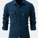Camisa de Mezcla de Denim - Botones