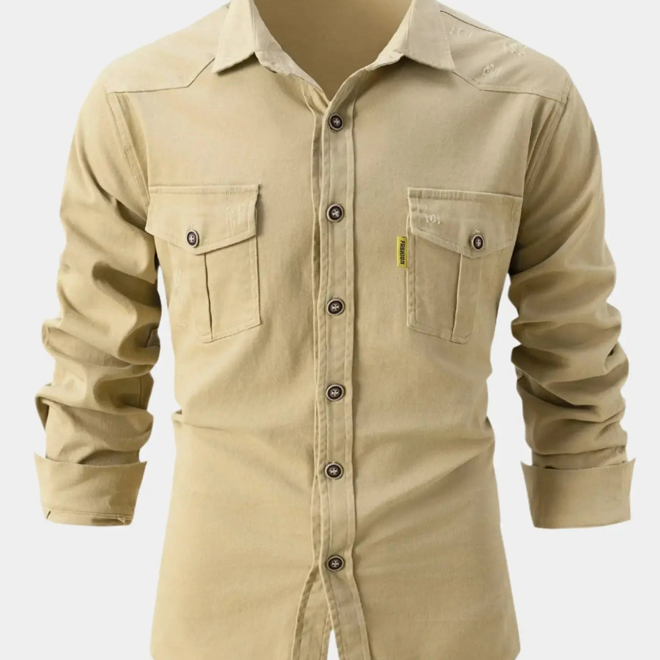 Camisa de Mezcla de Denim - Botones