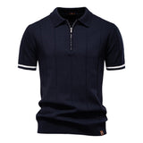Polo de Medio Zíper - Textura Vertical