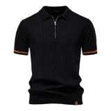 Polo de Medio Zíper - Textura Vertical