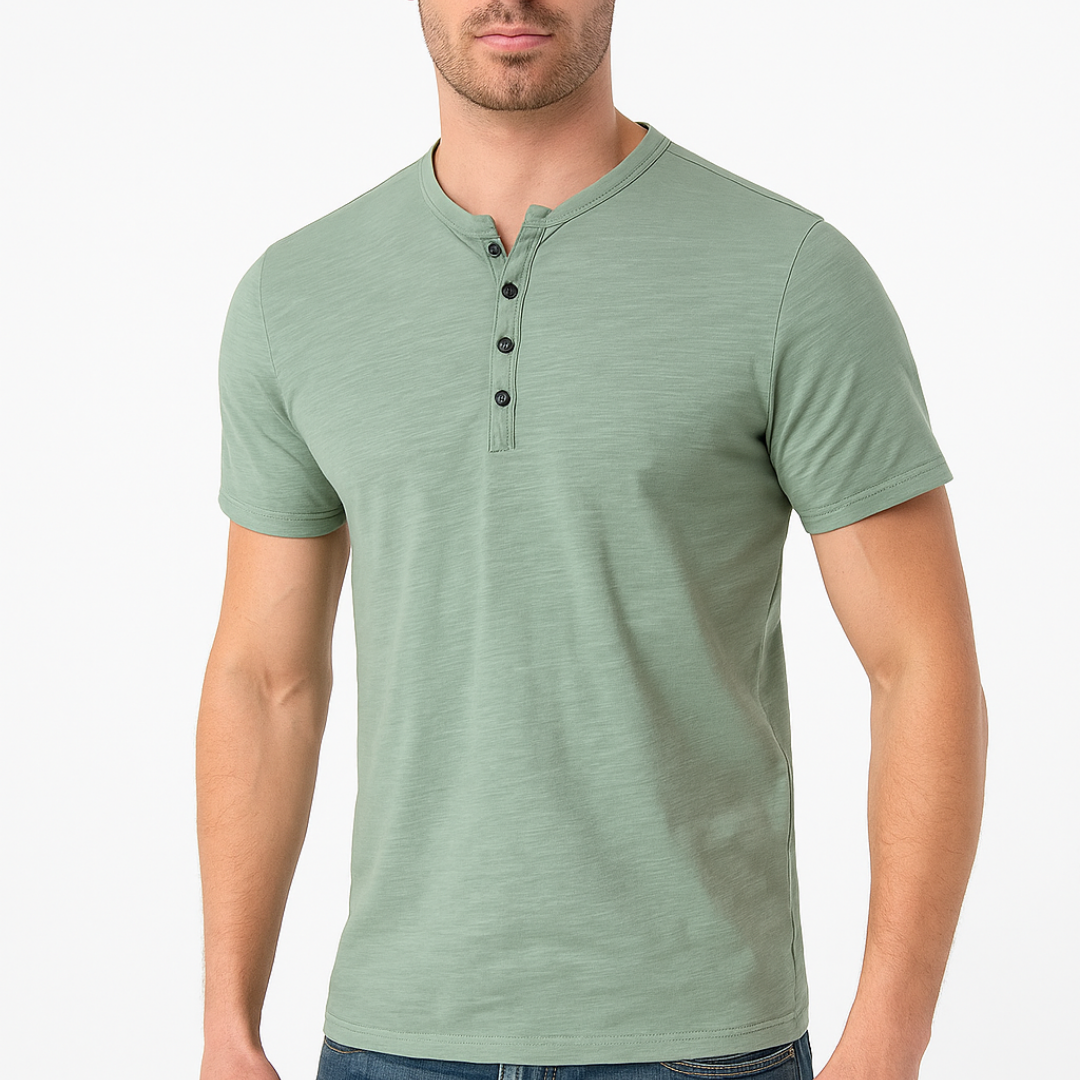 Camisa Henley - Cuello con Botones