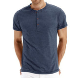 Camiseta Henley - Tejido Suave Cuello