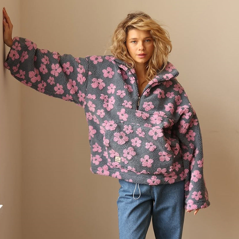 Daisy - Sudadera de Forro Polar Floral