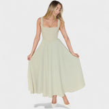 Maribel - Vestido Midi de escote cuadrado