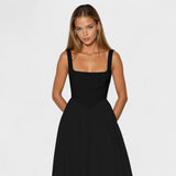 Maribel - Vestido Midi de escote cuadrado