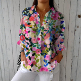 Sílvia - Blusa Floral Pintada a Mano