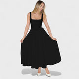 Maribel - Vestido Midi de escote cuadrado