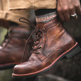 Caio - Botas Retro con Punta Redonda