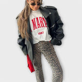 Chandra - Pantalones vaqueros vintage de leopardo