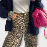 Chandra - Pantalones vaqueros vintage de leopardo