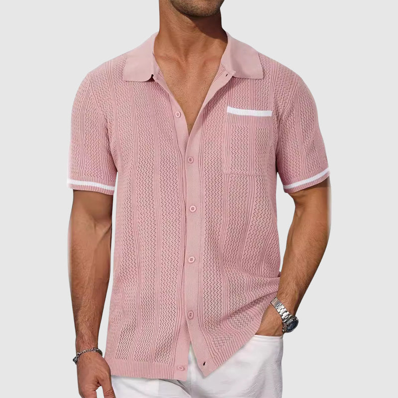 Camisa - Cuello Camp Contrastante