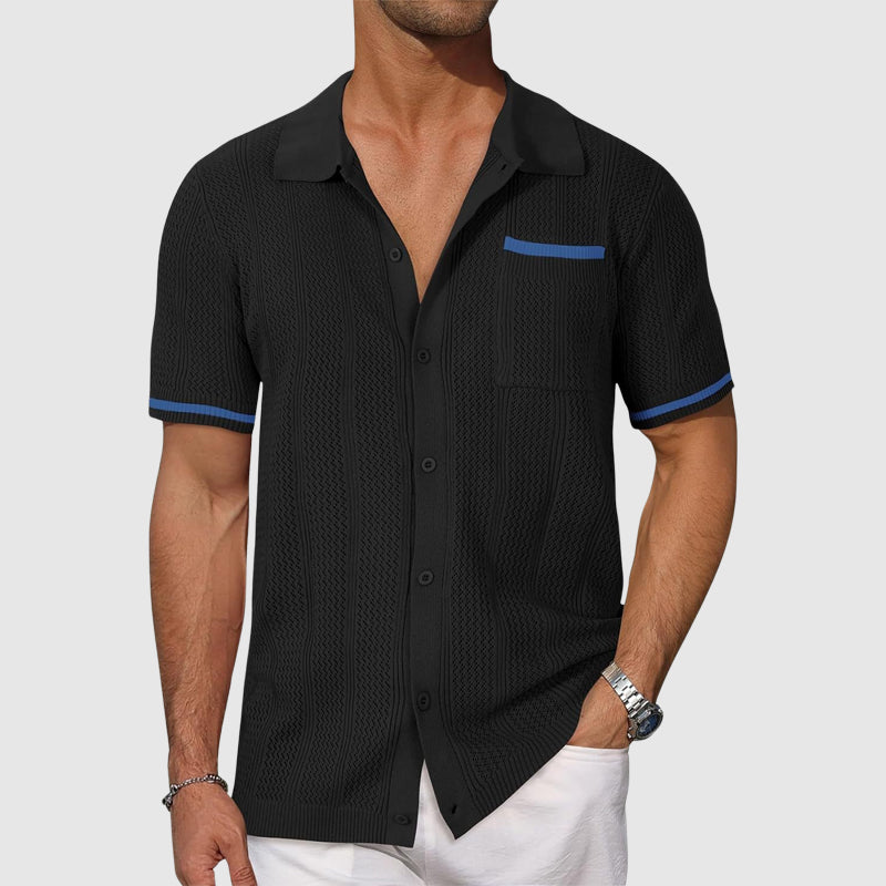Camisa - Cuello Camp Contrastante