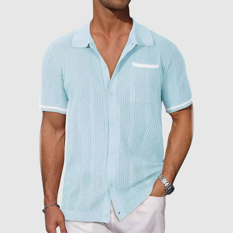 Camisa - Cuello Camp Contrastante