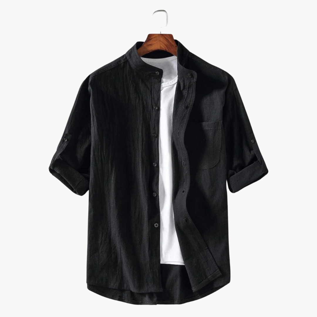 Camisa - Cuello Mandarín Elegante