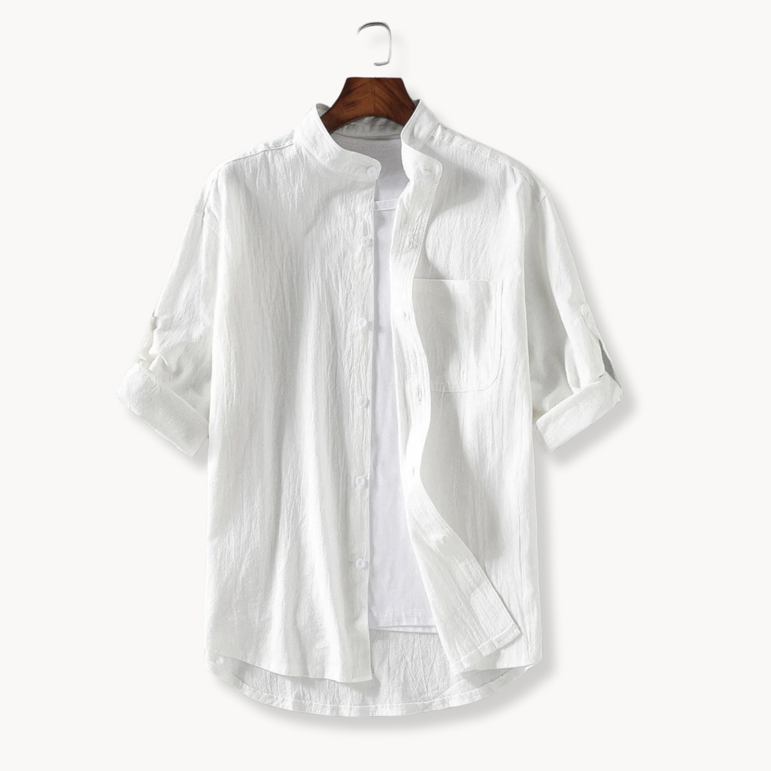 Camisa - Cuello Mandarín Elegante