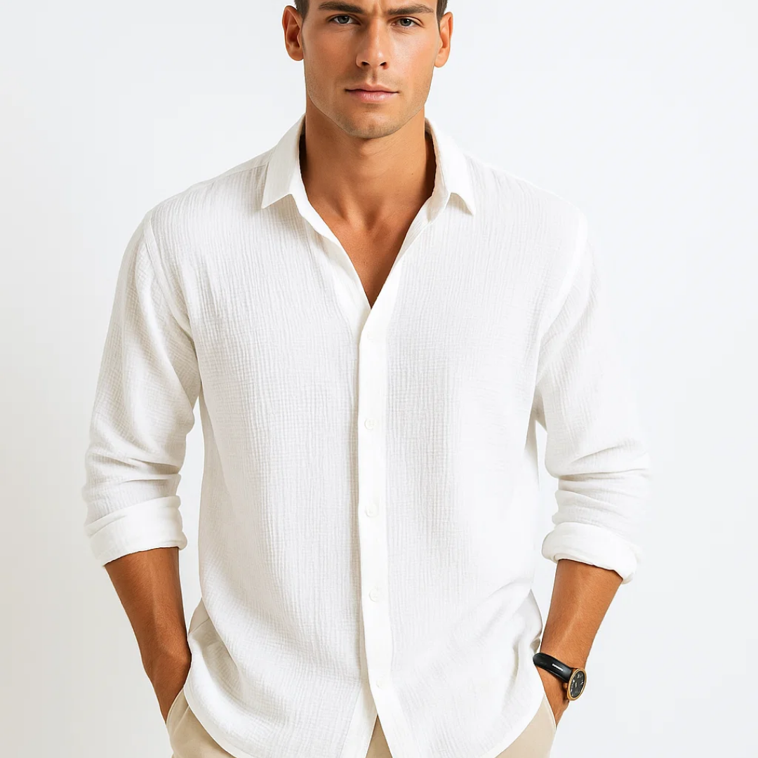 Camisa - Cuello Inteligente Botón Completo