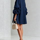Amara - Mini Vestido Elegante con Botones Florales