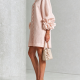 Amara - Mini Vestido Elegante con Botones Florales