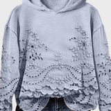 Sudadera con Capucha de Encaje