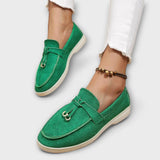 Mocasines Femeninos Beiges con Cordón Decorativo