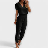 Irmelinda - Conjunto elegante de blusa y pantalones