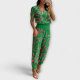 Irmelinda - Conjunto elegante de blusa y pantalones