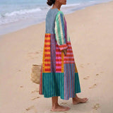 Eva - Vestido Largo Multicolor en Patchwork