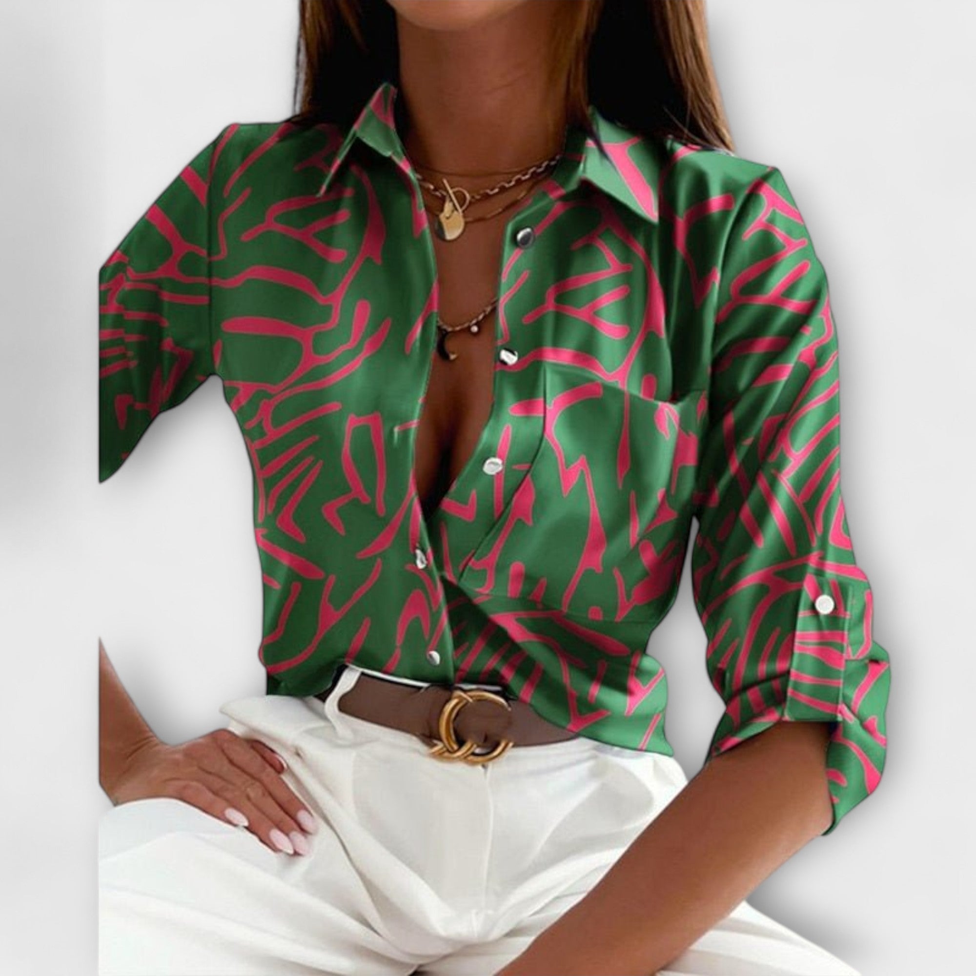 Romina - Blusa de cuello clásico
