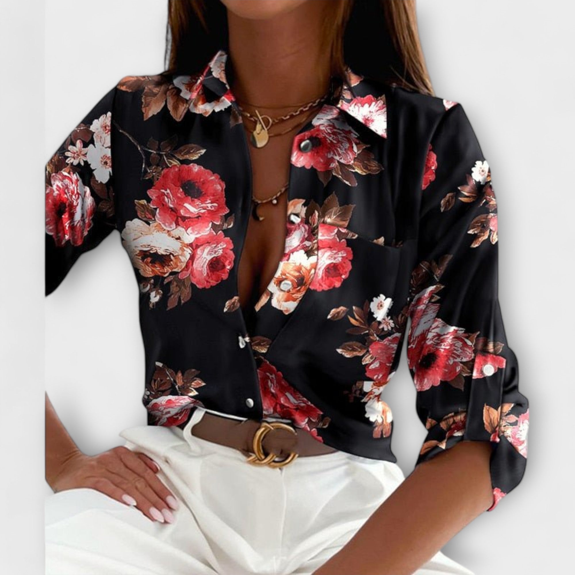 Romina - Blusa de cuello clásico