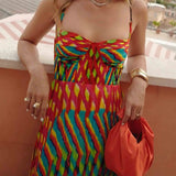 Aria - Vestido Maxi Estampado Abstracto
