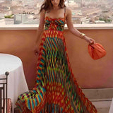 Aria - Vestido Maxi Estampado Abstracto